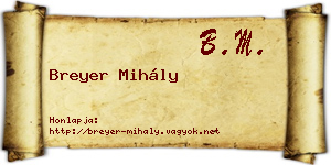 Breyer Mihály névjegykártya